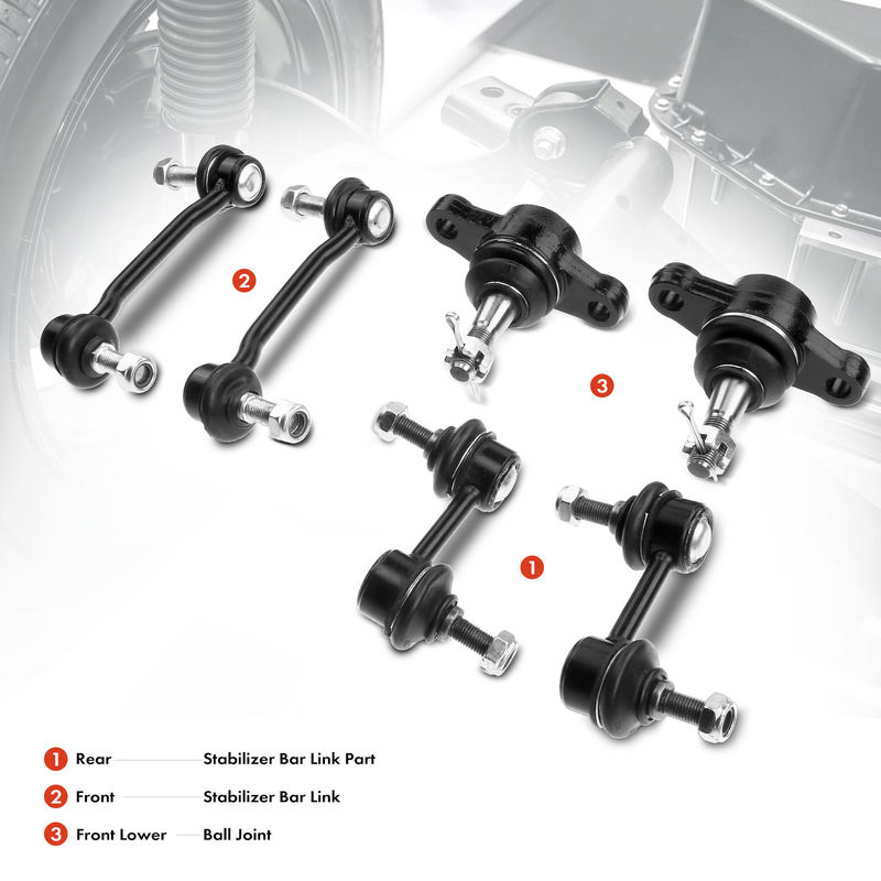 6x Front & Rear Sway Bar Link with Ball Joint for Hyundai Sonata 06-10 Azera Kia
