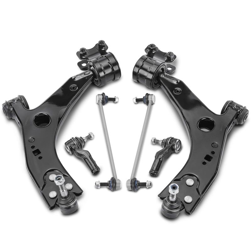 6x Control Arm & Tie Rod End & Stabilizer Bar Link for Volvo C30 C70 S40