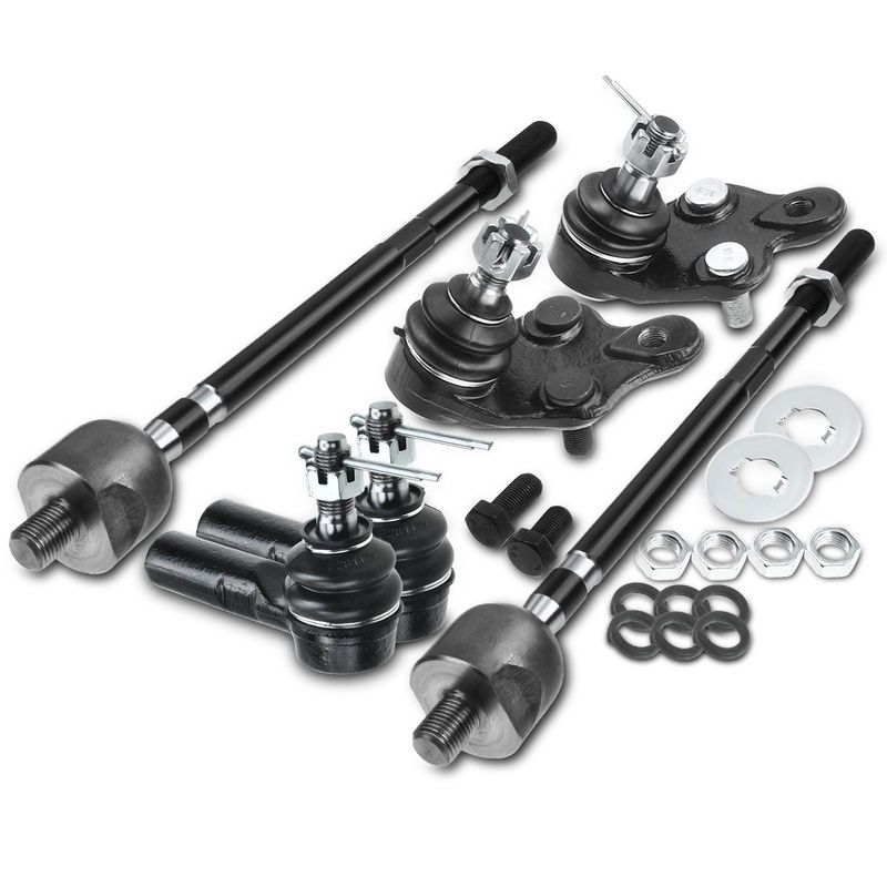 6x Inner & Outer Tie Rod End & Front Lower Ball Joint for Toyota Corolla 88-92