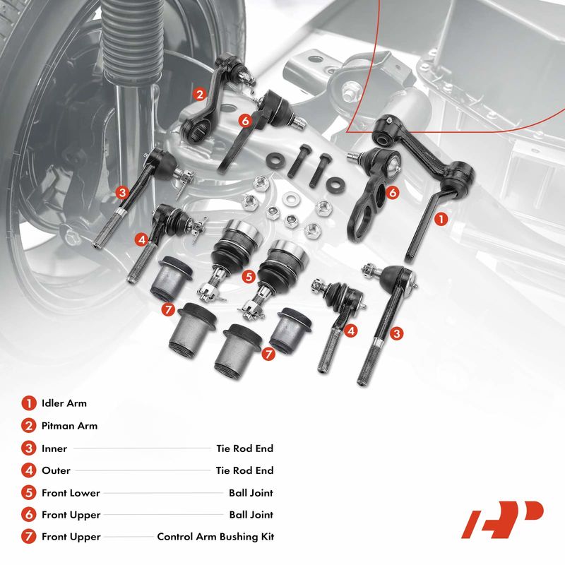 12x Tie Rod End & Ball Joint & Idler & Pitman Arm for Lincoln Town Car Mercury