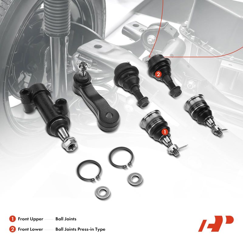 6x Idler Arm Front Upper & Lower Ball Joints for Chevrolet Silverado 1500 HD GMC