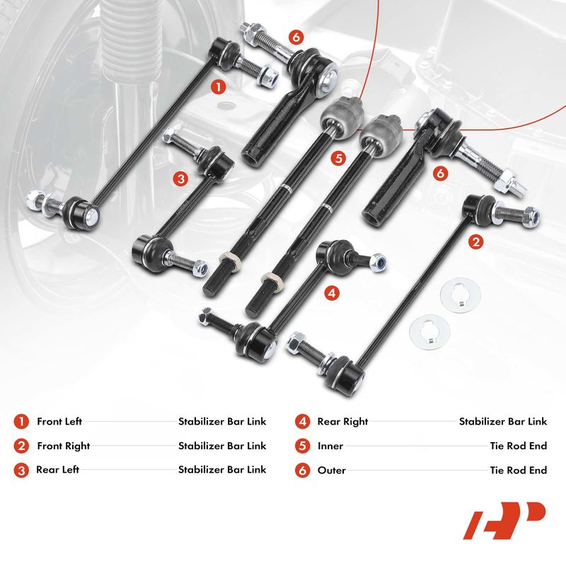 8x Sway Bar Link Tie Rod End for Ford Flex 2010-2012 Taurus Lincoln