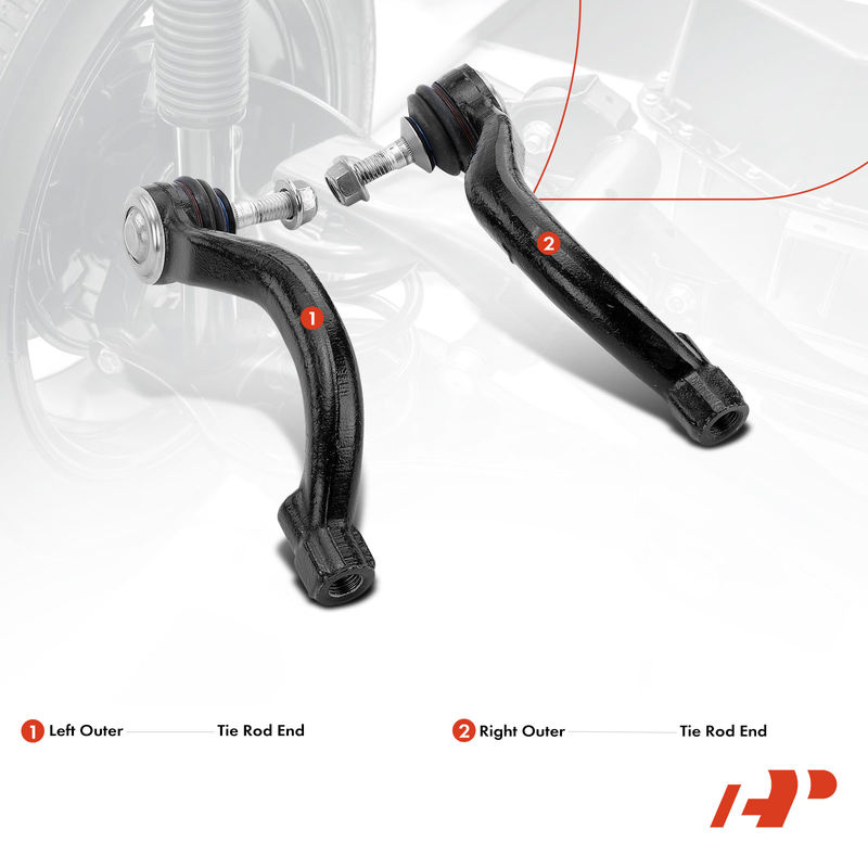 2x Outer Tie Rod End for Jaguar S-Type Super V8 Vanden Plas XJ8 XJR XK XKR XKR-S