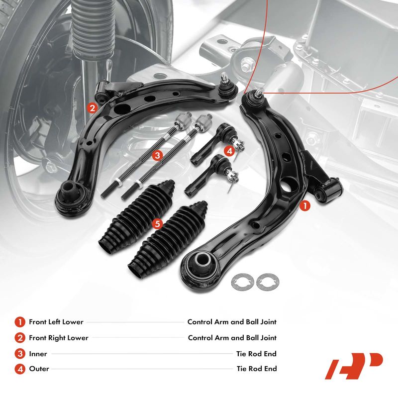 8x Control Arm with Ball Joint & Tie Rod End for Mazda MPV 2000-2006