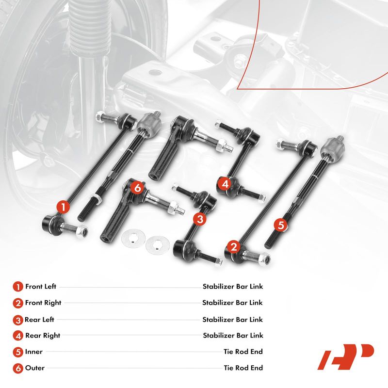 8x Sway Bar Link Tie Rod End for Ford Flex 2010-2015 Taurus Lincoln