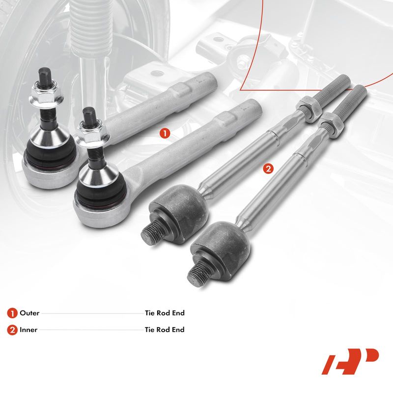 4x Outer & Inner Tie Rod End for Tesla X 2016-2022 S 2016-2020 ELECTRIC