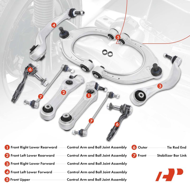 10x Control Arm & Ball Joint Assembly Sway Bar Link for BMW 528i 535d 535i