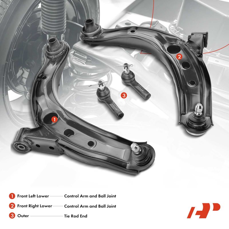 4x Front Control Arm Tie with Ball Joint Rod End for Mazda MPV 00-06 3.0L 2.5L