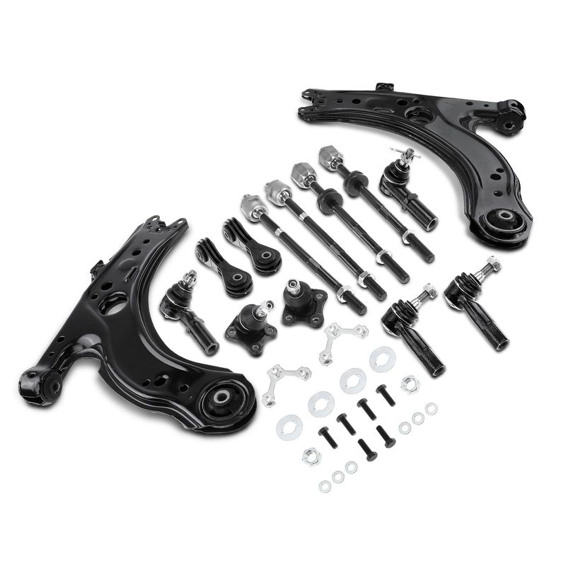12x Front Control Arm & Stabilizer Bar Link & Tie Rod End & Ball Joint for VW
