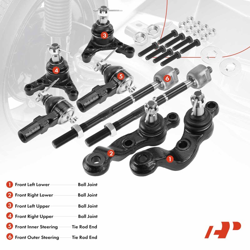 8x Tie Rod End & Ball Joint for Toyota Tacoma 1995-2004 L4 2.4L V6 3.4L