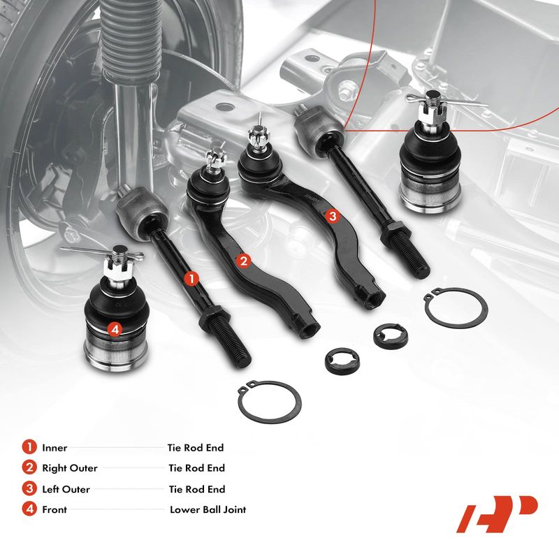 6x Inner & Outer Tie Rod End with Ball Joint Kit for Honda CR-V 1997-2001 2.0L