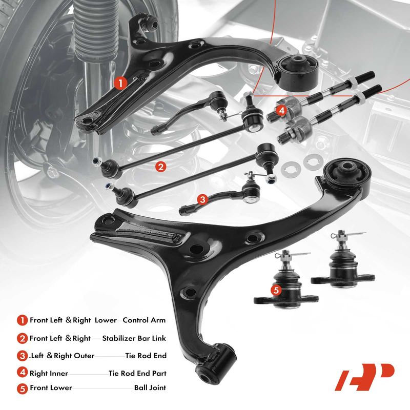 10x Front Control Arm Stabilizer Bar Link Tie Rod End for Kia Rio Rio5 2006-2011