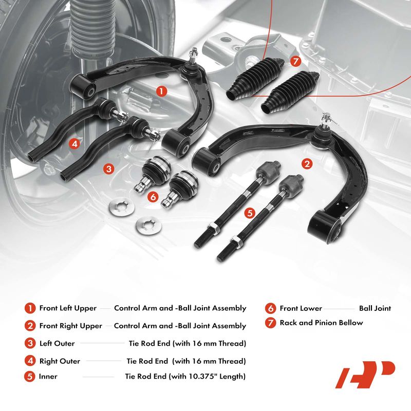 10x Front Control Arm & Ball Joint Tie Rod End for Nissan Titan Armada INFINITI
