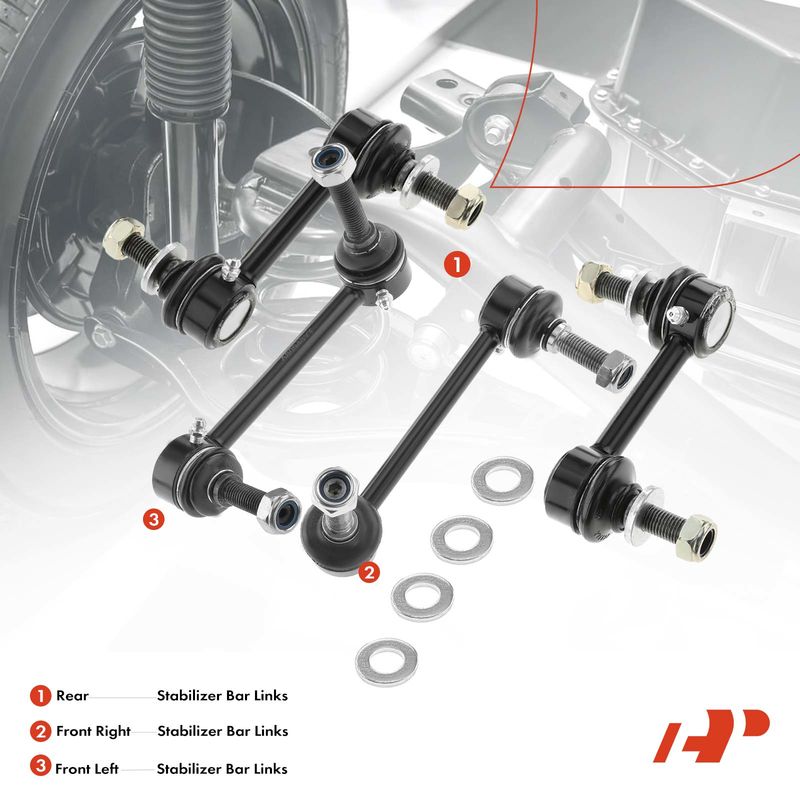 4x Front & Rear Stabilizer Bar End Links for Toyota Tacoma 2005-2013 4WD RWD