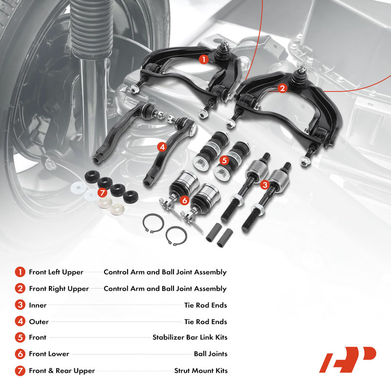 12x Front Control Arm Ball Joint Sway Bar Link Tie Rod End for Honda Civic 88-91