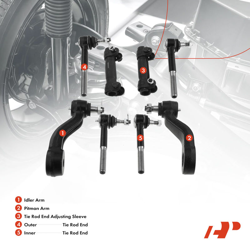 8x Idler Arm Pitman Arm & Tie Rod End & Adjusting Sleeve for Chevy GMC Cadillac
