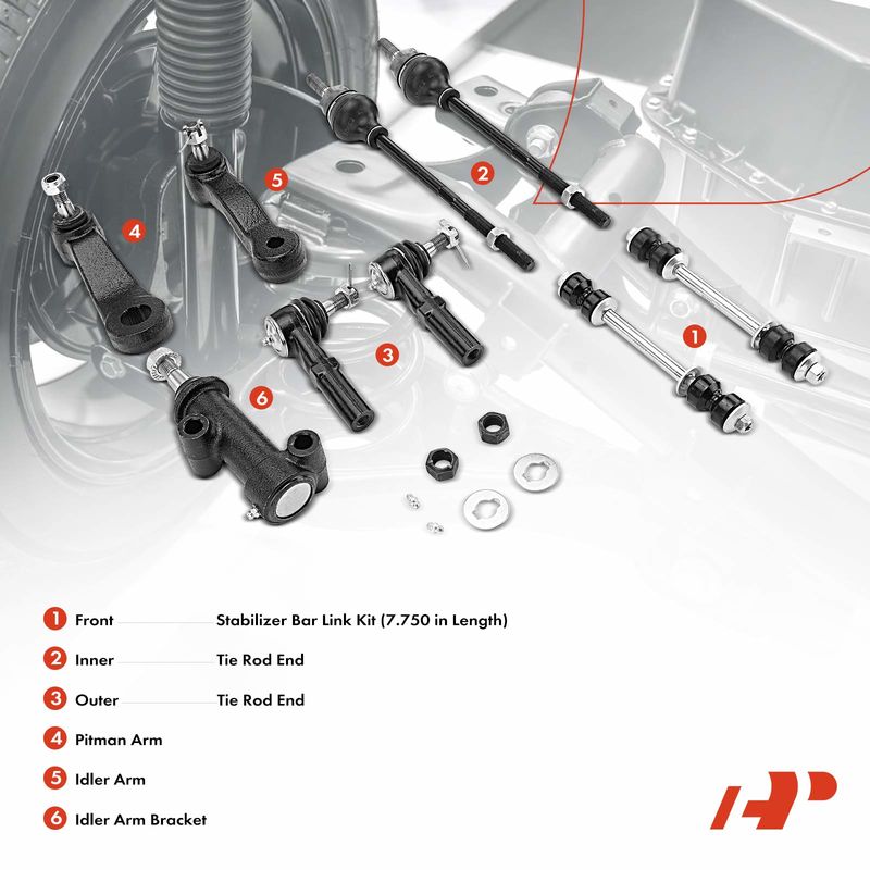 9x Front Stabilizer Bar Link Kit Tie Rod End for Chevy Express 2500 03-20 GMC