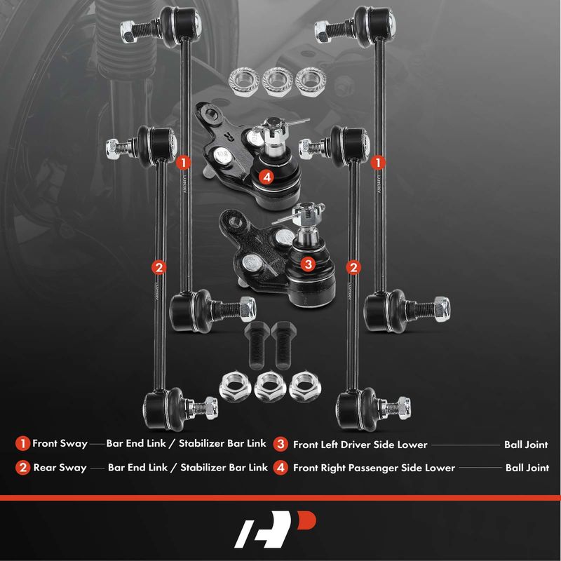 6x Front & Rear Stabilizer Bar Link & Ball Joint for Lexus ES300 Toyota Camry