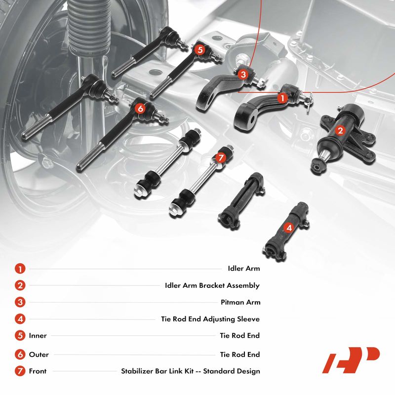 11x Front Sway Bar Link Tie Rod End for Chevrolet C1500 93-99 C2500 GMC Yukon