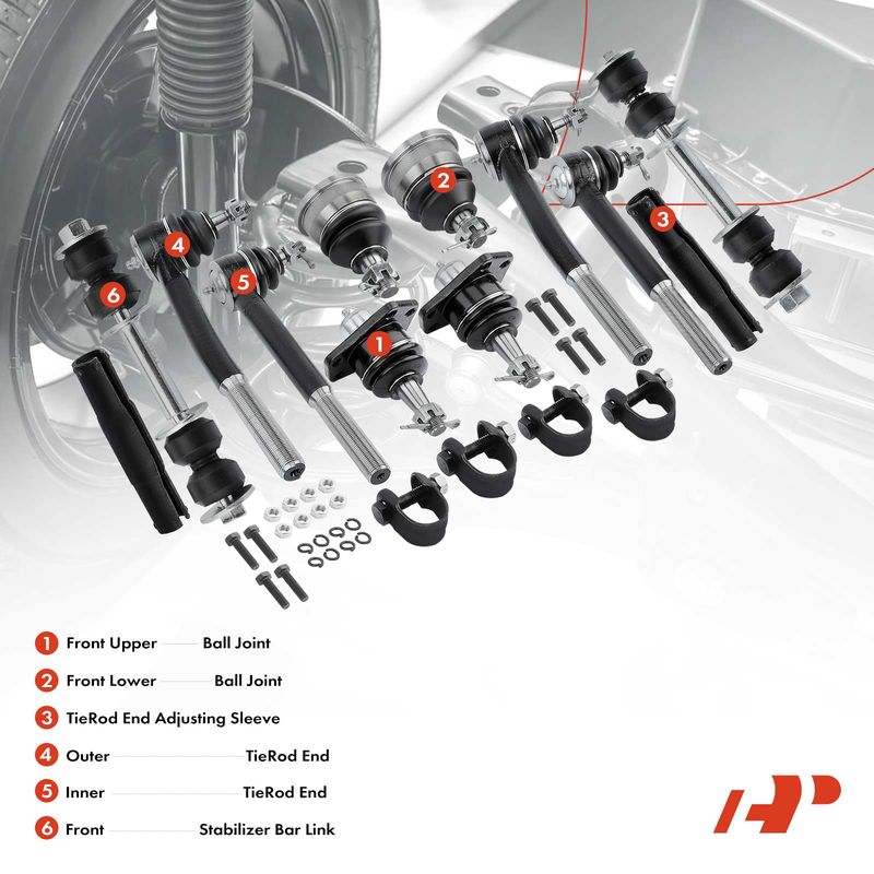 12x Stabilizer Bar Link & Tie Rod End & Ball Joint kit for Cadillac Chevy GMC