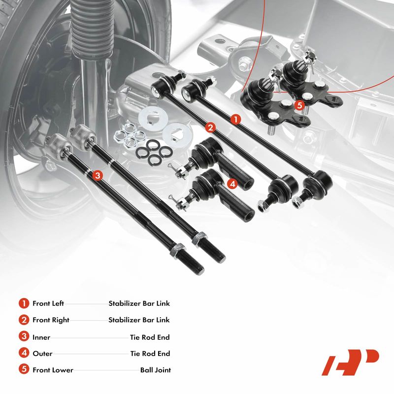 8x Front Stabilizer Bar Link & Tie Rod End & Ball Joint for Toyota Avalon Camry
