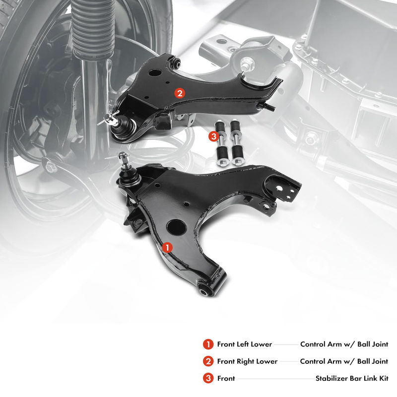 4x Front Lower Control Arm with Ball Joint Stabilizer Bar Link for Nissan Xterra