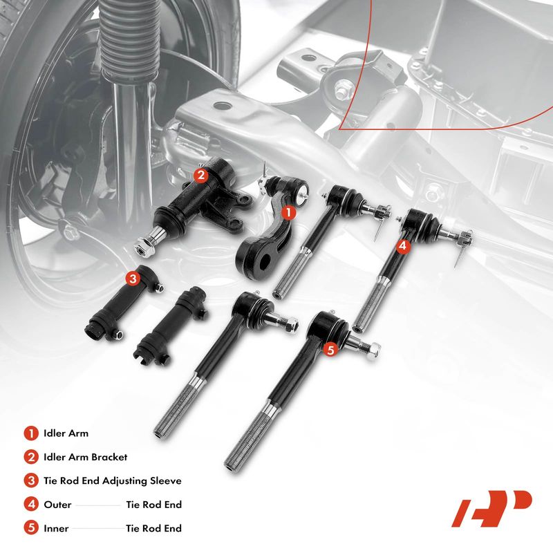 8x Idler Arm with Bracket & Tie Rod End with Adjusting Sleeve for Chevrolet GMC