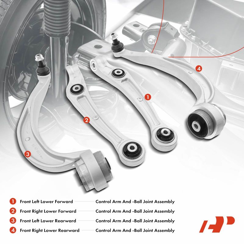 4x Front Control Arm & Ball Joint Assembly for Audi A4 A4 Quattro Q5 S4 S5