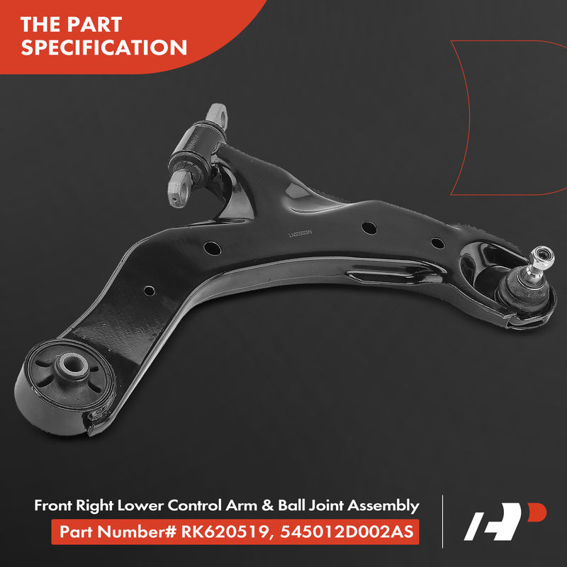 Front Right Lower Control Arm with Ball Joint for Kia Spectra Spectra5 Hyundai