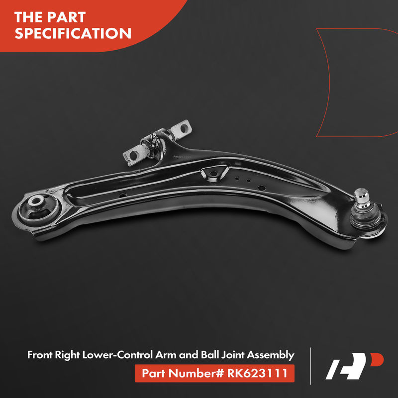 Front Right Lower Control Arm & Ball Joint Assembly for Nissan Rogue Rogue Sport