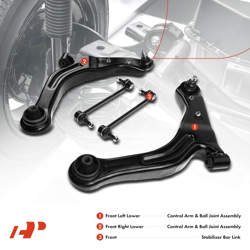 4x Front Control Arm with Ball Joints Sway Bar Link for Ford Escape Mazda