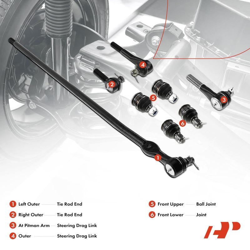 8x Front Tie Rod End Steering Drag Link Ball Joints for GMC Jimmy Chevrolet