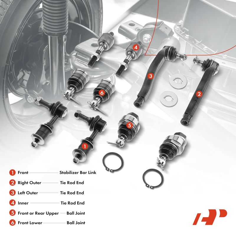 10x Front Stabilizer Bar Link & Ball Joints Tie Rod End for Honda Prelude 92-96