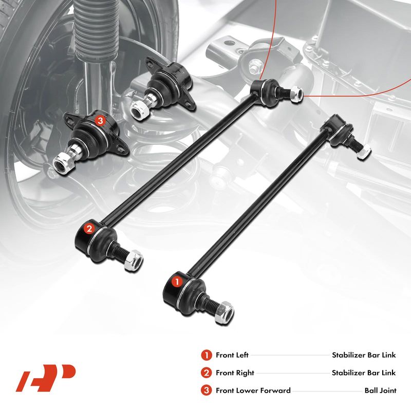 4x Front Stabilizer Bar Link with Ball Joint for BMW X5 E53 2000-2006