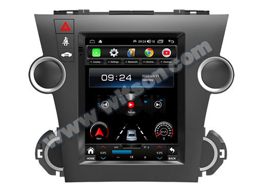 9.7'' Tesla Vertical Screen For Toyota Highlander 2 XU40 2007-2013 Android Car Multimedia Player(THB/THV1128)