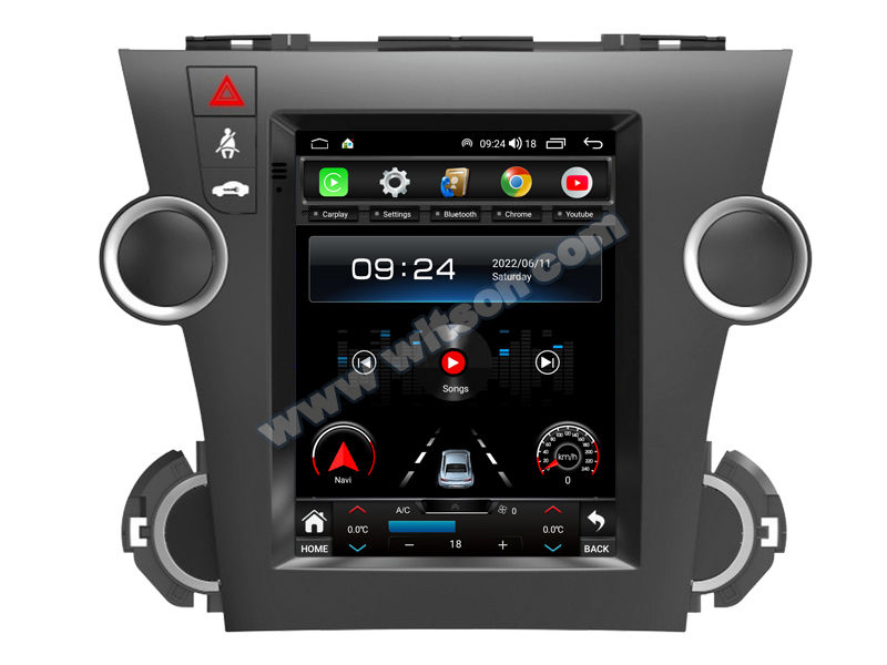 9.7'' Tesla Vertical Screen For Toyota Highlander 2 XU40 2007-2013 Android Car Multimedia Player(THB/THV1128)