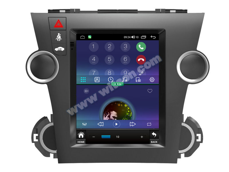 9.7'' Tesla Vertical Screen For Toyota Highlander 2 XU40 2007-2013 Android Car Multimedia Player(THB/THV1128)