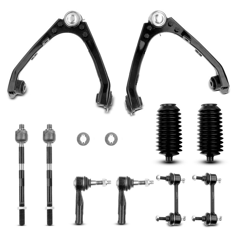 10x Front Upper Control Arm with Ball Joint Tie Rod End Kit for GMC Canyon Chevy