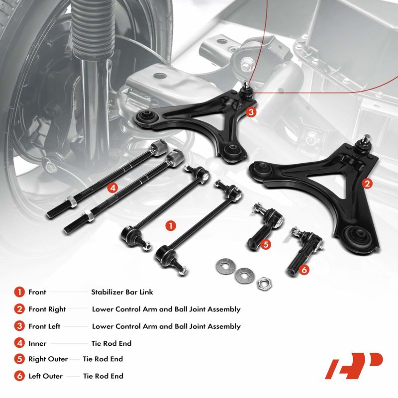 10x Front Control Arm & Ball Joint Tie Rod End for Volkswagen Jetta Golf Beetle
