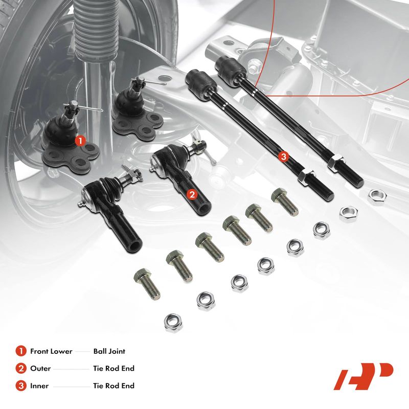 6x Inner & Outer Tie Rod Ends with Ball joints for Cadillac Allante Buick Olds