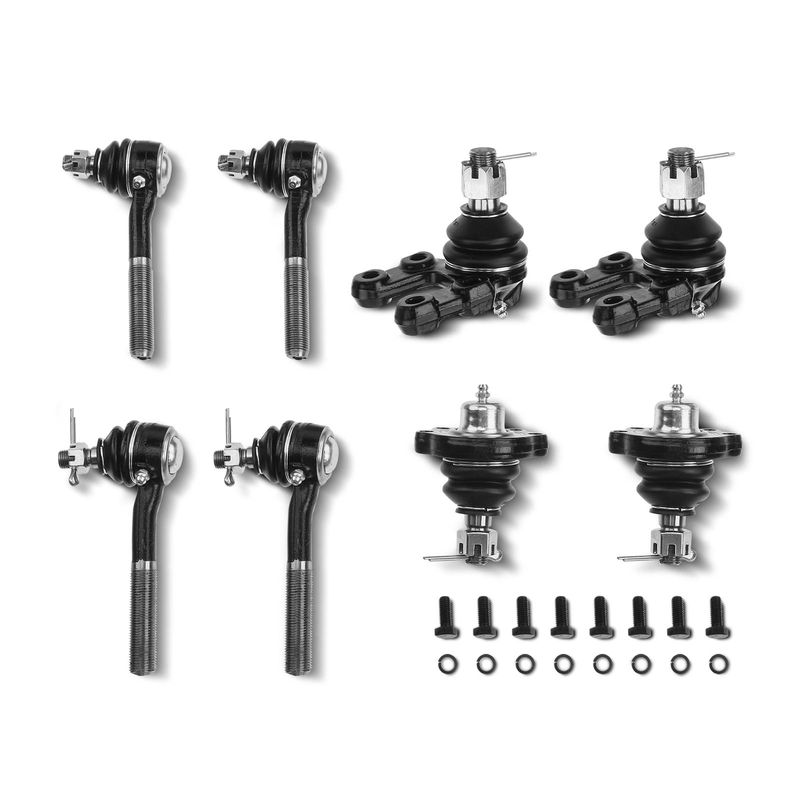 8x Inner & Outer Tie Rod End Link with Front Ball Joint Kit for Nissan Pathfinder