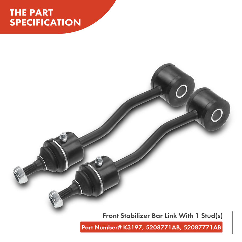 8x Front Stabilizer Bar Link Joint Tie Rod with Ball for Jeep Wrangler TJ 97-06