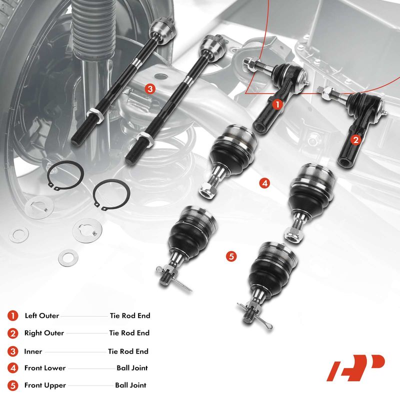 8x Front Tie Rod End & Ball Joint for Jeep Grand Cherokee 2005 2006 2007-2010