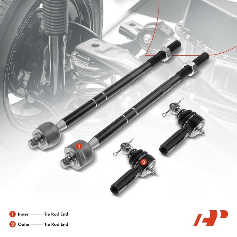 4x Inner & Outer Tie Rod End for Ford Escape 2001-2007 Mazda Tribute Mercury
