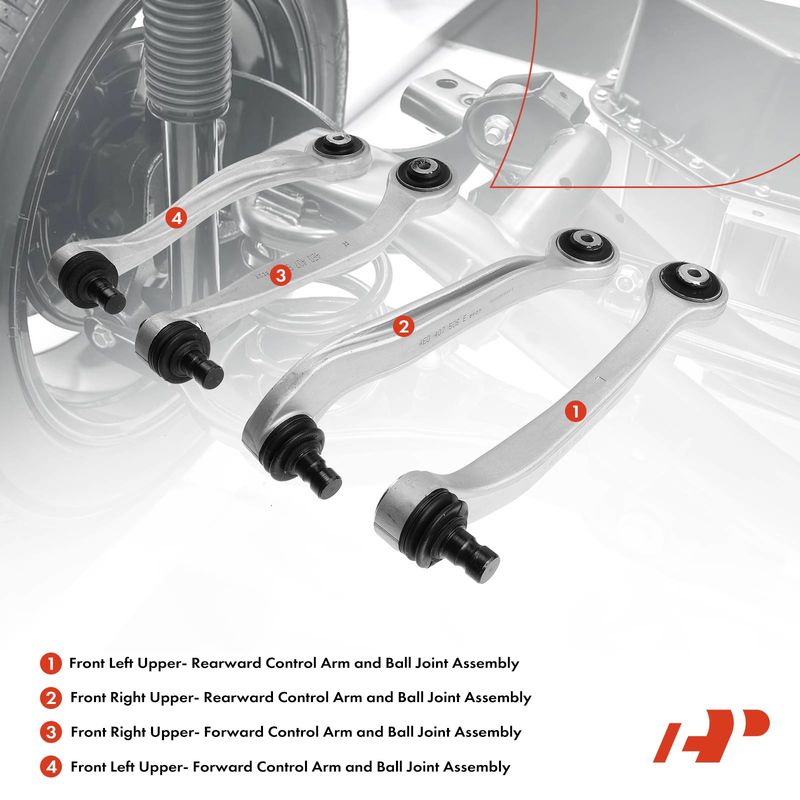 4x Front Control Arm & Ball Joint Assembly for Audi A6 A8 Quattro S6 VW Phaeton