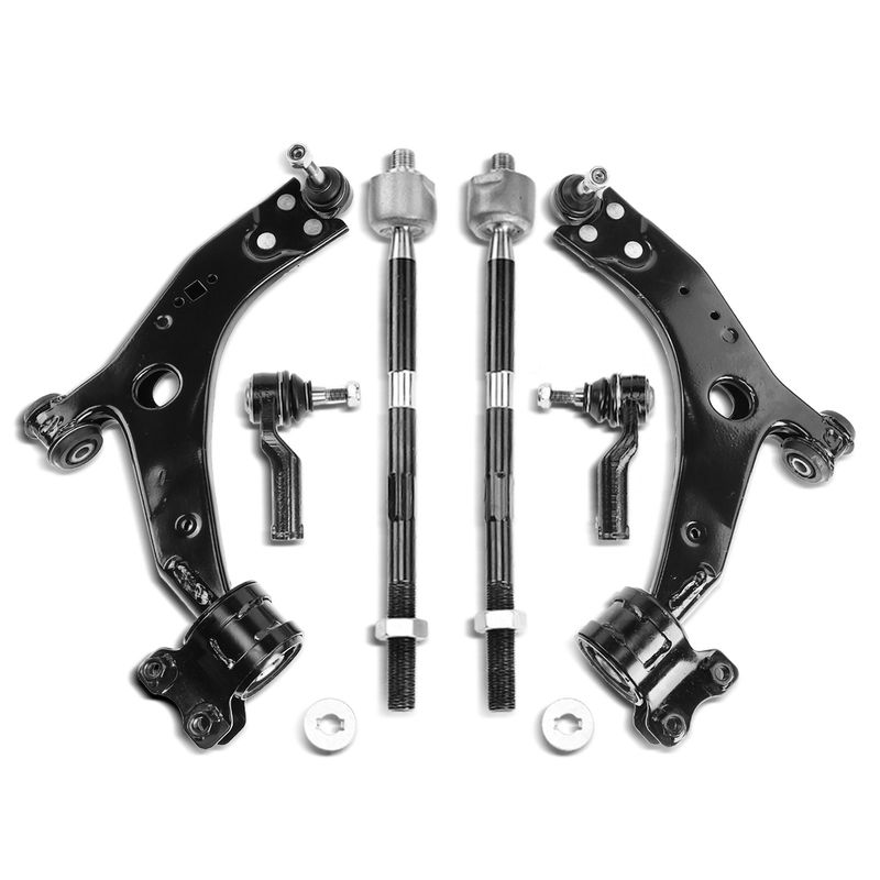 6x Front Control Arm with Ball Joint Tie Rod End for Volvo S40 04-06 V50 C70