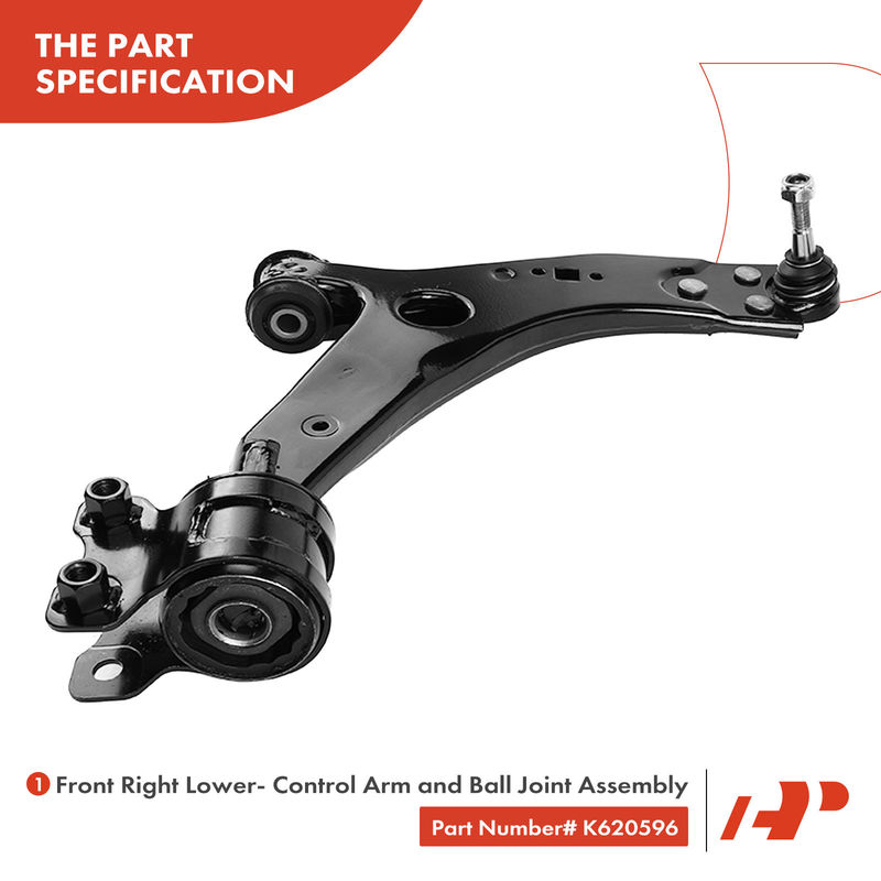 6x Front Control Arm with Ball Joint Tie Rod End for Volvo S40 04-06 V50 C70