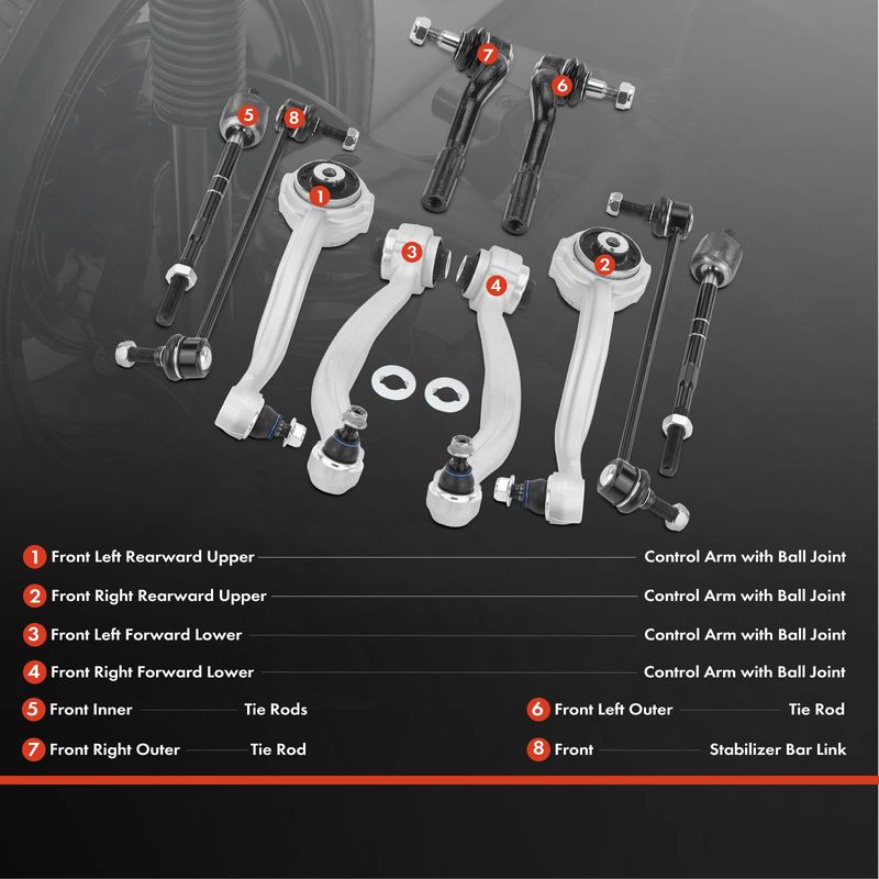 10x Control Arm & Tie Rod End & Stabilizer Bar Link for Mercedes-Benz C250