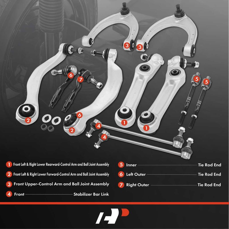 12x Control Arm & Ball Joint Assembly Sway Bar Link for BMW 528i 535d 535i
